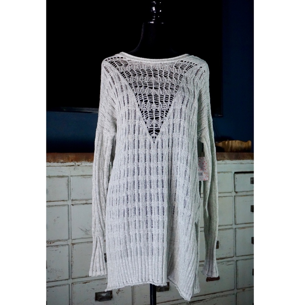 Free People Pretty In Pointelle Pullover Sweater XS